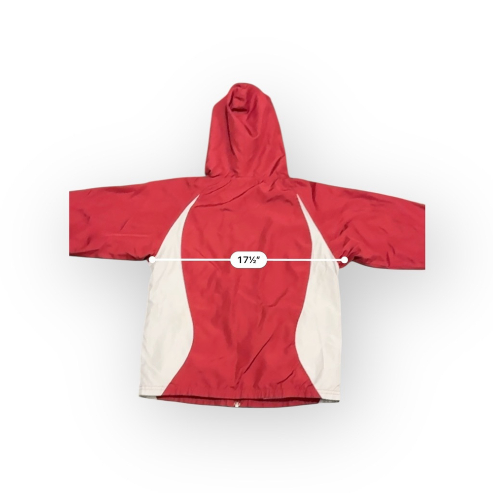 NCAA Oklahoma University Sooners OU Windbreaker Jacket Size 8/10 Red White - Picture 8 of 11